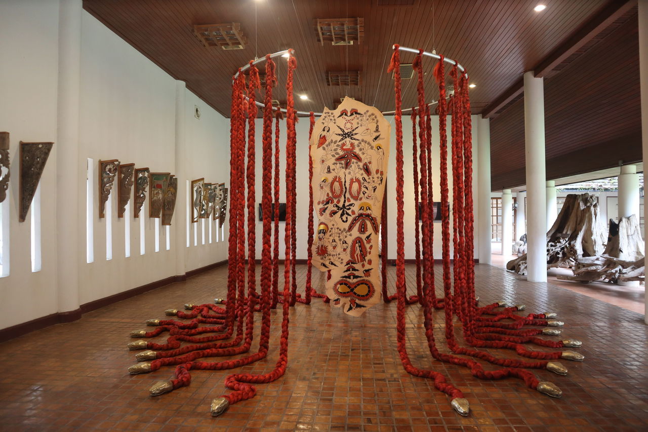 Citra Sasmita Timur Merah Project IX Theater in The Land of God and Beast 2023 The Open World 3rd Thailand Biennale 9 December 2023 30 April 2024 Mae Fah Luang Art and Cultural Park Chiang Rai Thailand