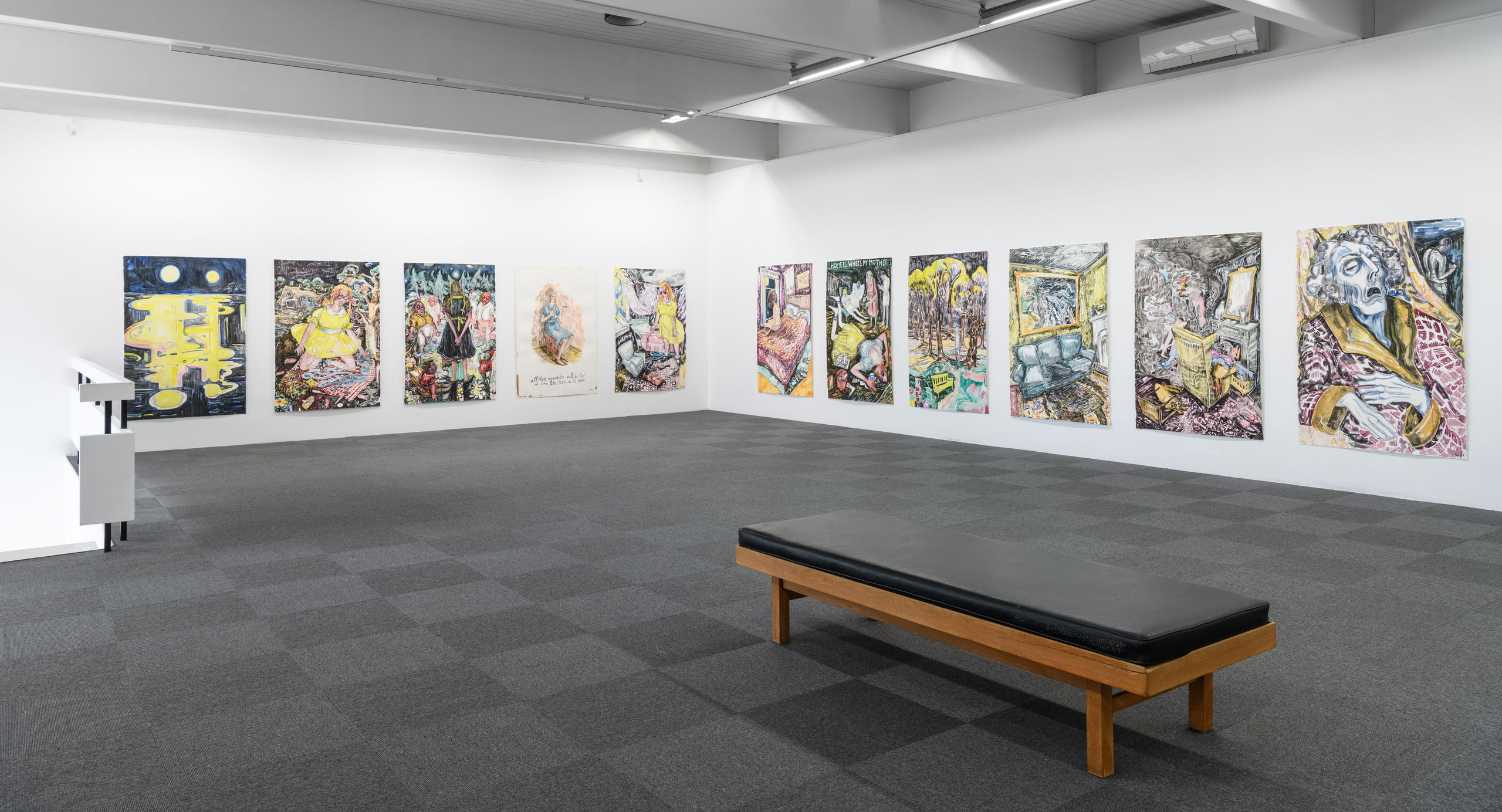 Vanessa Baird, Here we are again, happy as can be, all good pals and jolly good company (2021), installation view. Photo: Kunsthall Stavanger / Markus Johansson (Bitmap).