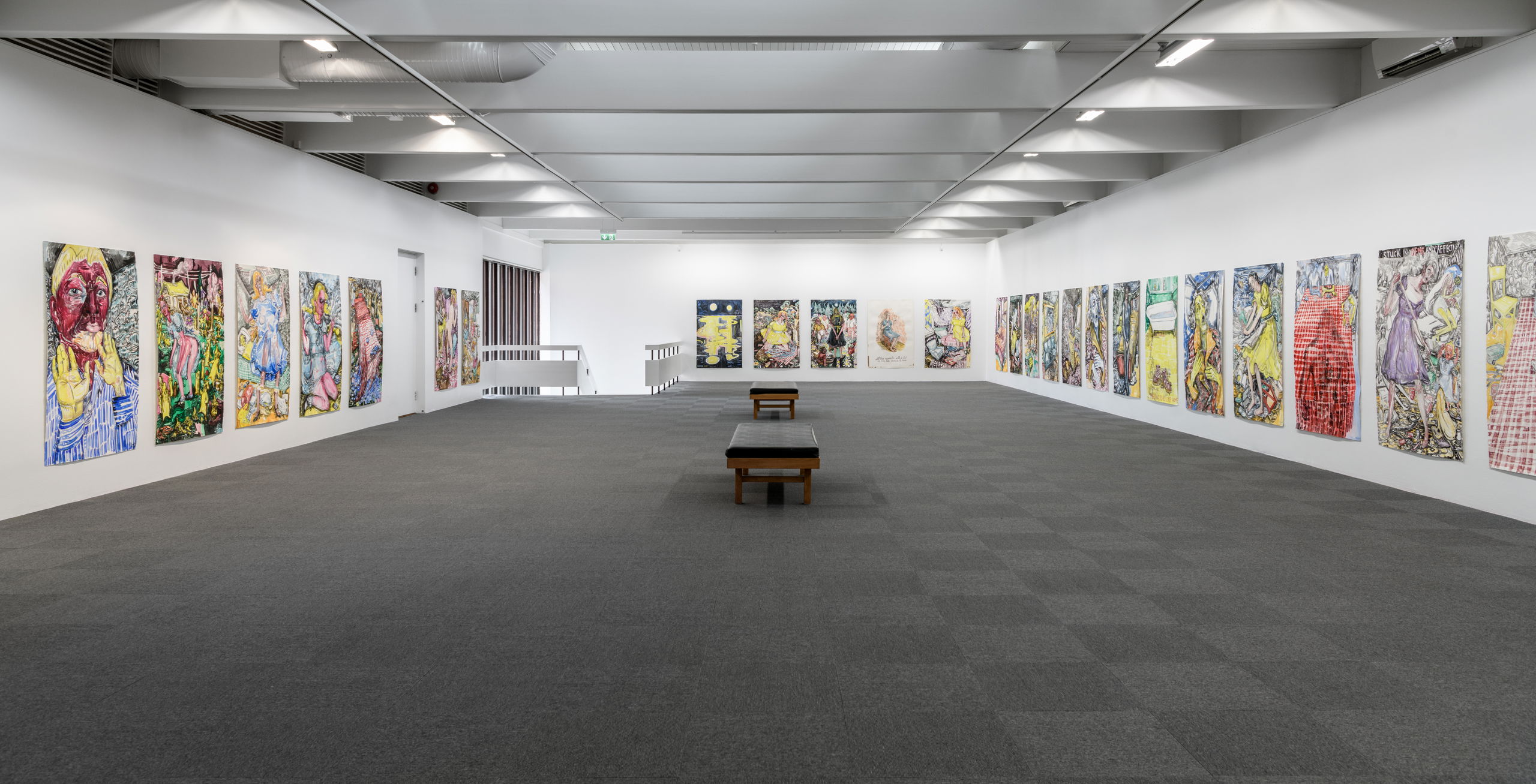 Vanessa Baird, Here we are again, happy as can be, all good pals and jolly good company (2021), installation view. Photo: Kunsthall Stavanger / Markus Johansson (Bitmap).