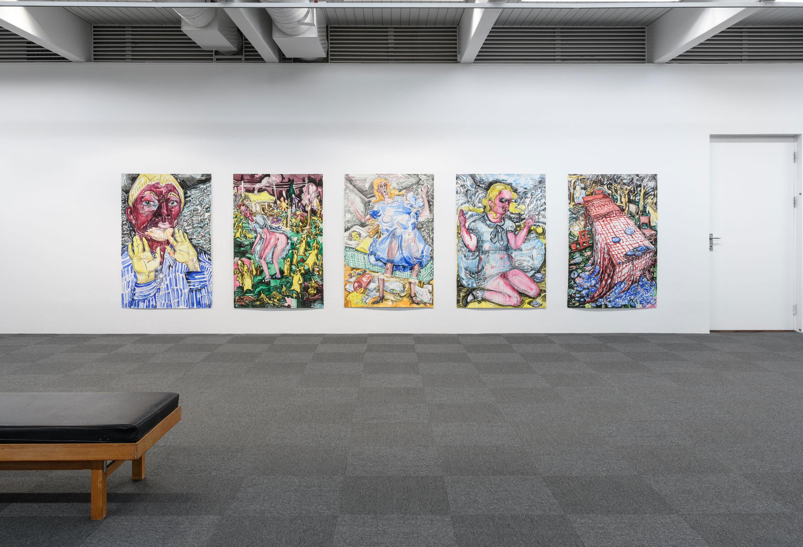 Vanessa Baird, Here we are again, happy as can be, all good pals and jolly good company (2021), installation view. Photo: Kunsthall Stavanger / Markus Johansson (Bitmap).