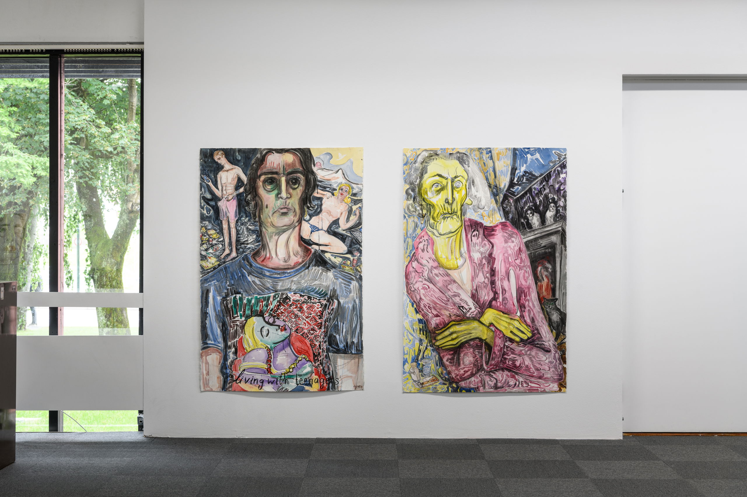 Vanessa Baird, Here we are again, happy as can be, all good pals and jolly good company (2021), installation view. Photo: Kunsthall Stavanger / Markus Johansson (Bitmap).