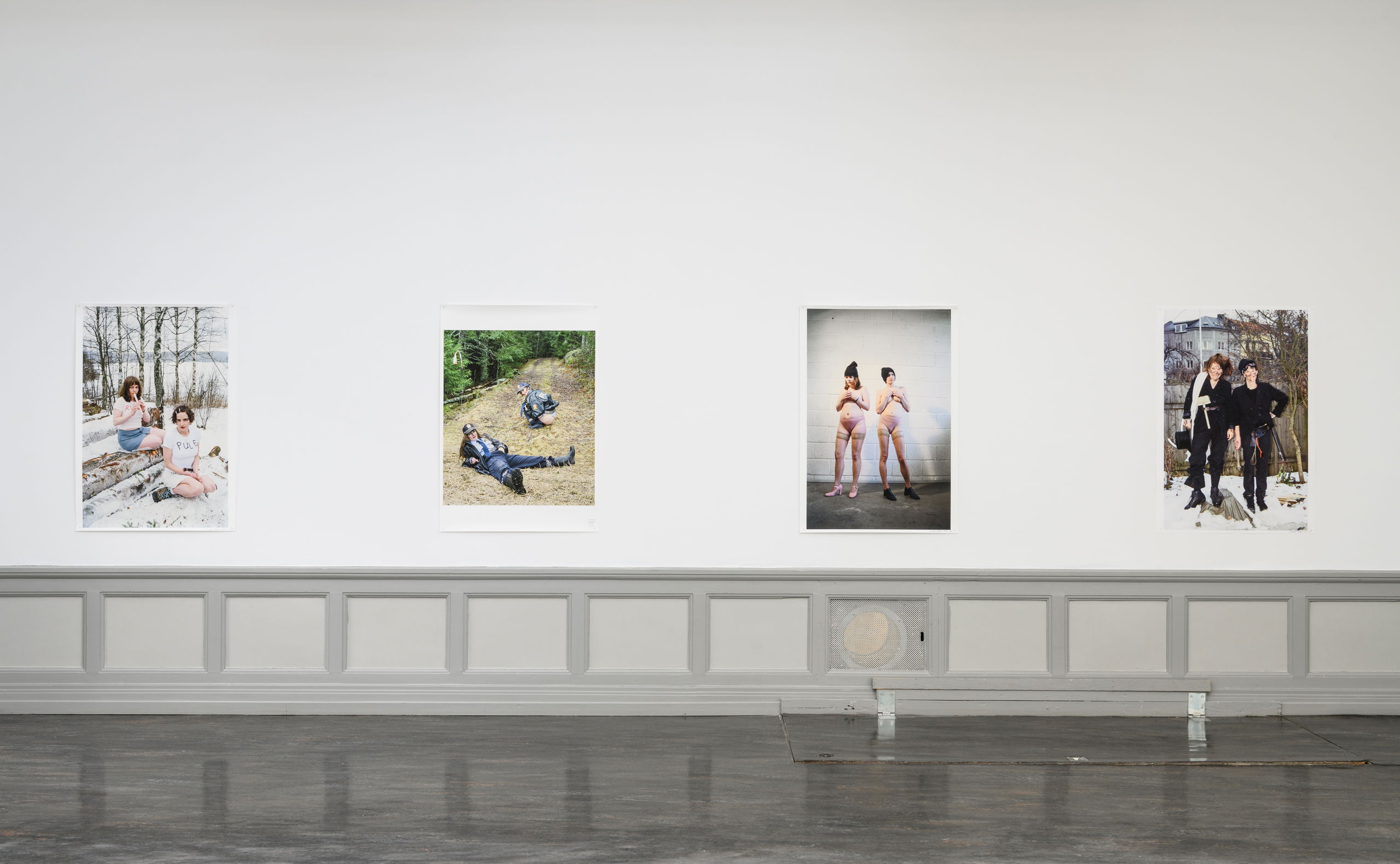 Vanessa Baird, Here we are again, happy as can be, all good pals and jolly good company (2021), installation view. Photo: Kunsthall Stavanger / Markus Johansson (Bitmap).