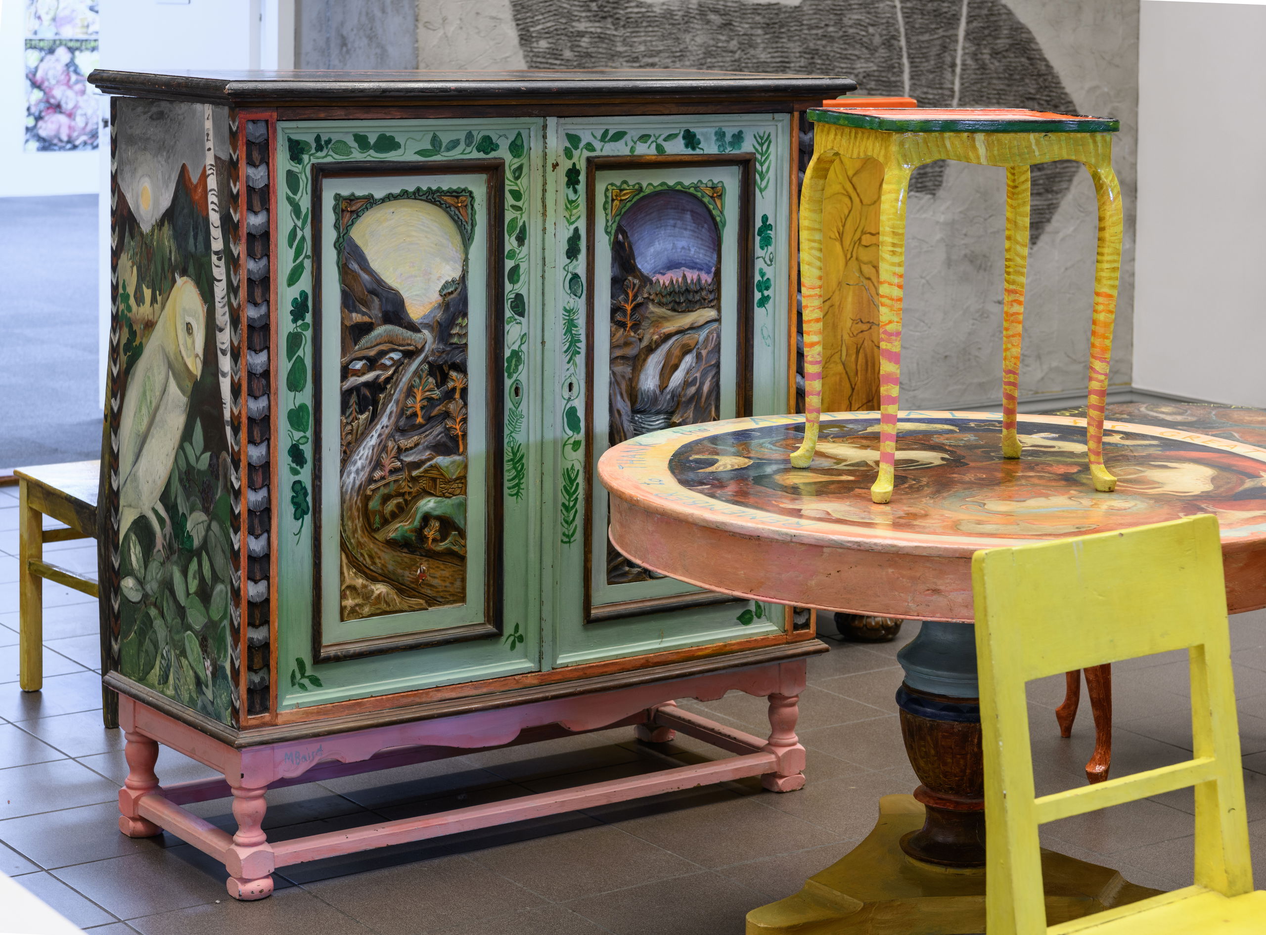 Vanessa Baird, Here we are again, happy as can be, all good pals and jolly good company (2021), installation view. Photo: Kunsthall Stavanger / Markus Johansson (Bitmap).